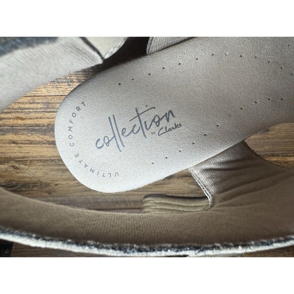 Clarks Lafley Rosen Pewter Sand Wedge Slingback Sandals Women’s 7.5 - Picture 8 of 11